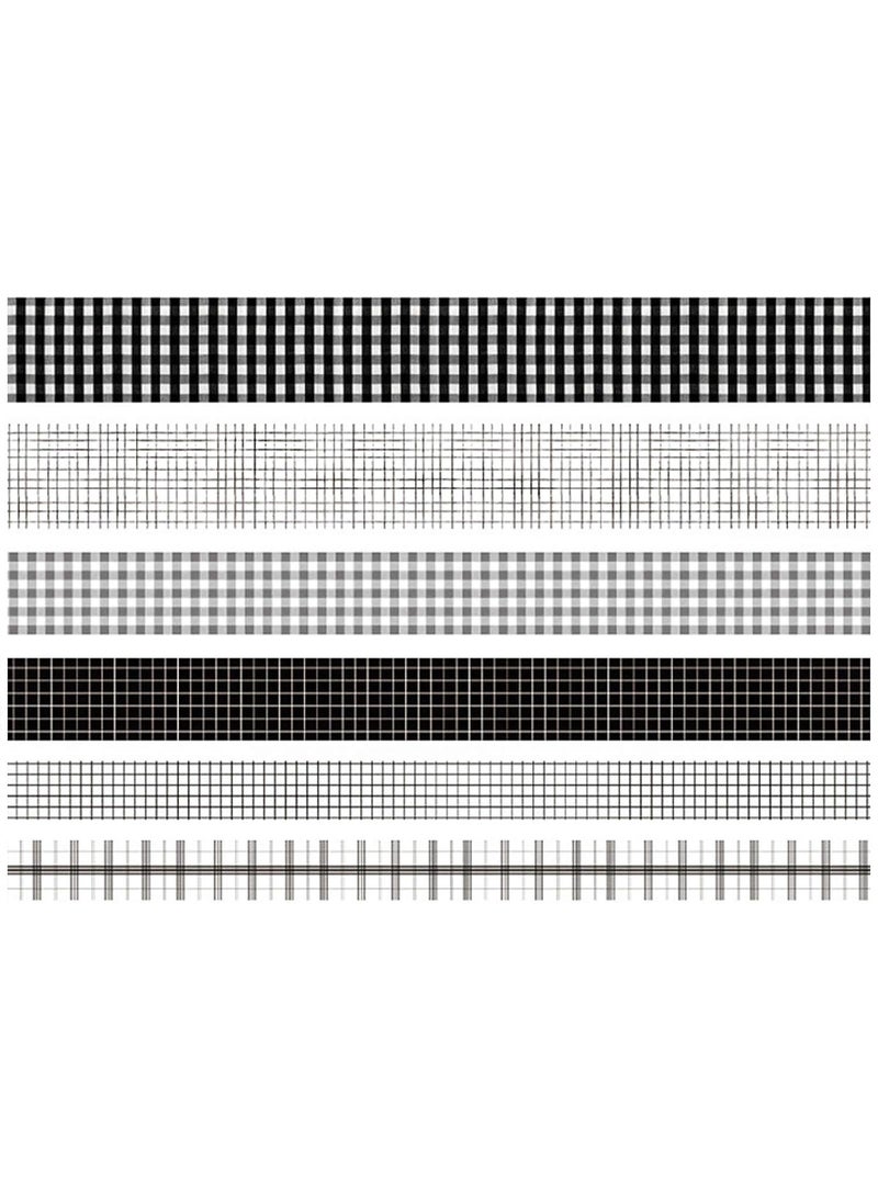 Washi Tape Set, 6 Rolls 16.4ft Long Black Texture Star Moon Decorative Washi Masking Tapes for Scrapbooking, DIY, Craft, Planners, Scrapbooking, Gift Wrapping - Image 2