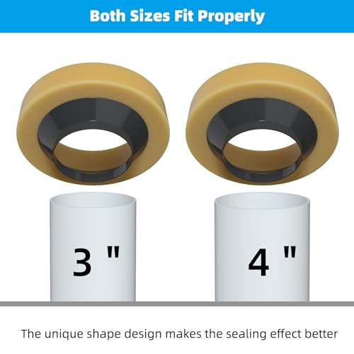 Hibbent 2 Pack Toilet Wax Ring, Thick Toilet Bowl Wax Ring Gasket for Toilet Bowl, Polyethylene Flange- Gas, Odor and Watertight Seal, Fits 3-inch and 4-inch Waste Line - Image 4
