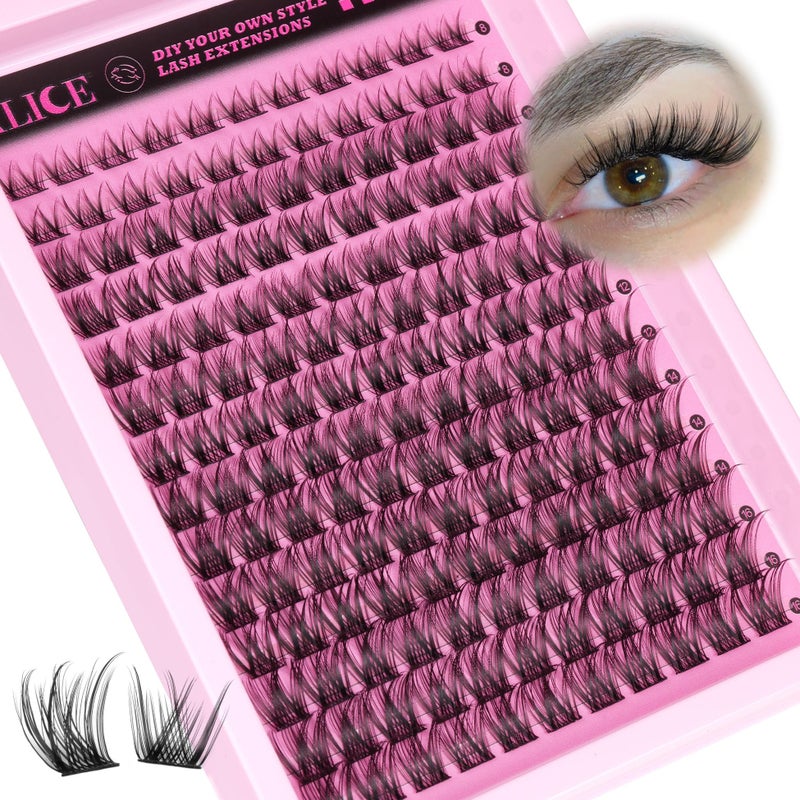 ALICE Natural Cluster Eyelash Extensions Lash Clusters DIY Lash Extensions Wispy Eyelash Clusters Individual Lashes 154pcs - Image 1