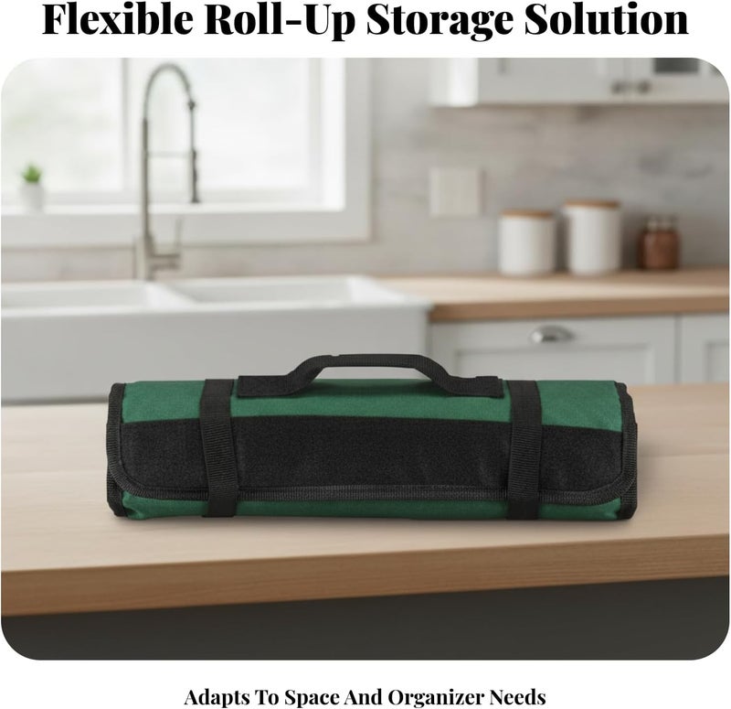 Qianly Chef cutting tool Roll Portable Tear Resistant Storage for Travel, Array, Black - Image 2