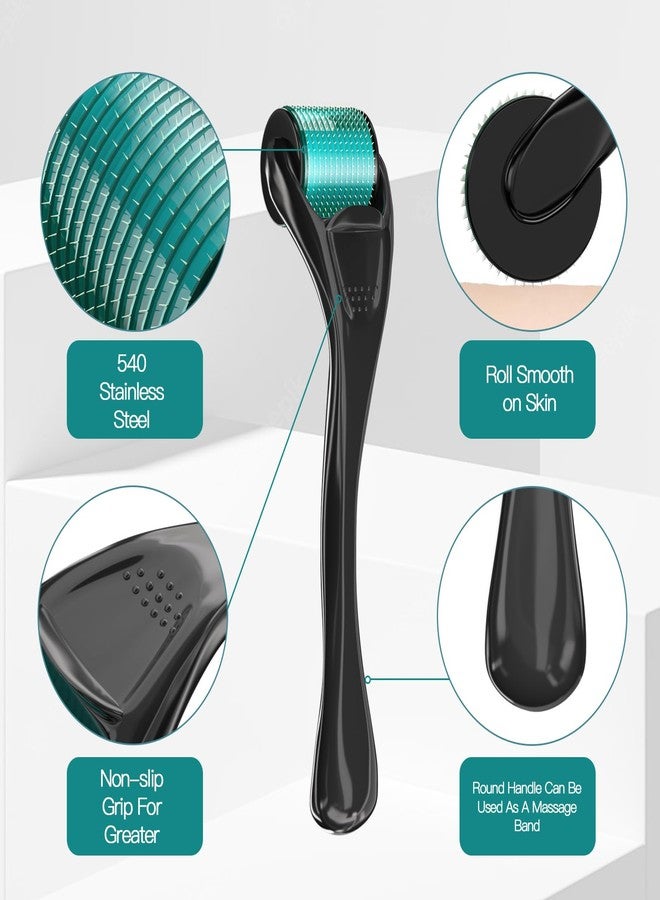 Derma Beard Roller Roller with 540 Titanium Micro Needles Designed for Use at Home on the Face - Image 2