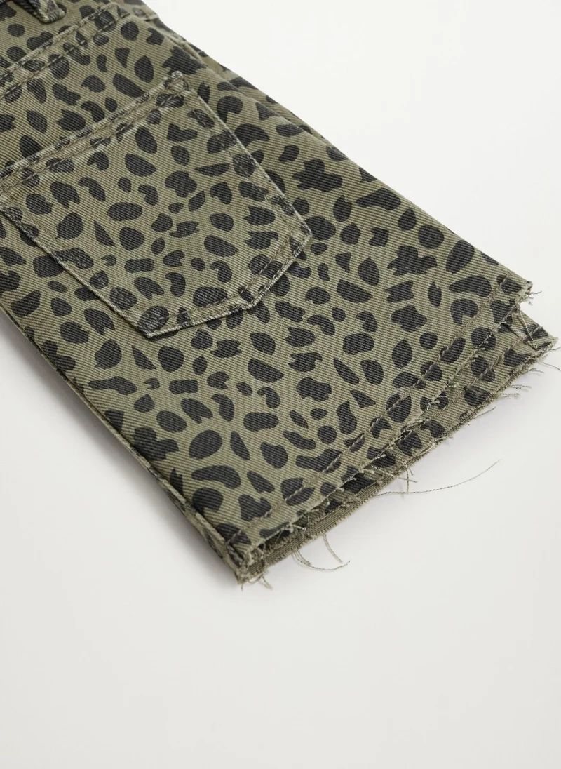 MANGO Kids Leopard Print Skirt