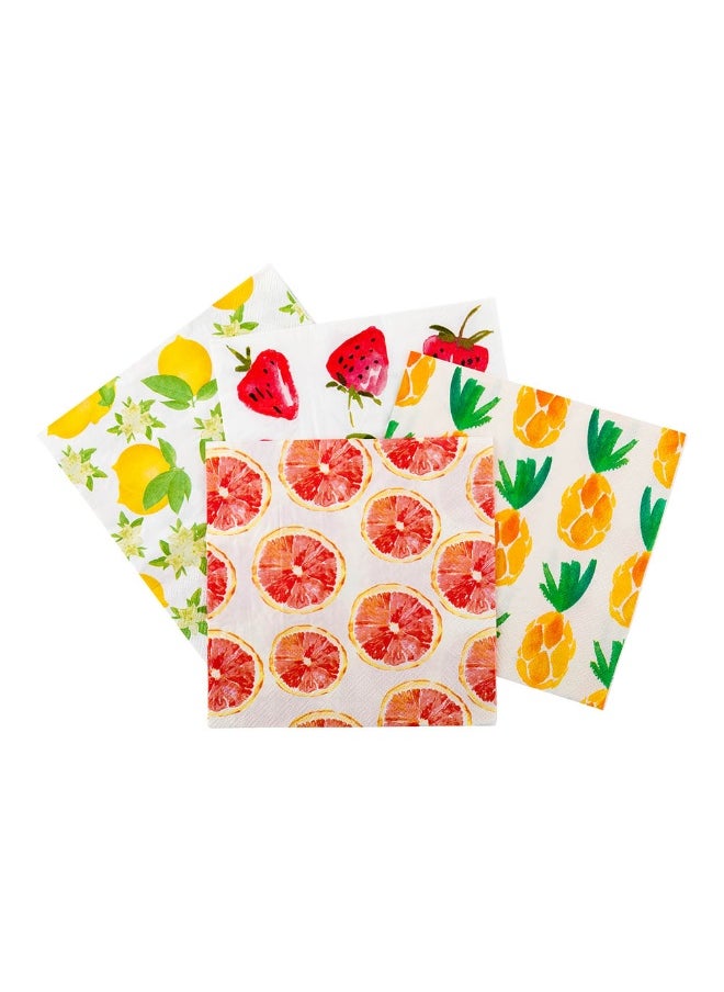 Restaurantware 13 Inch Paper Luncheon Napkins, 500 Grapefruit Design Printed Napkins - 3-Ply, Textured Edges, White Paper Decorated Napkins, Soft And Strong, For Parties Or Catering Events  - Image 1