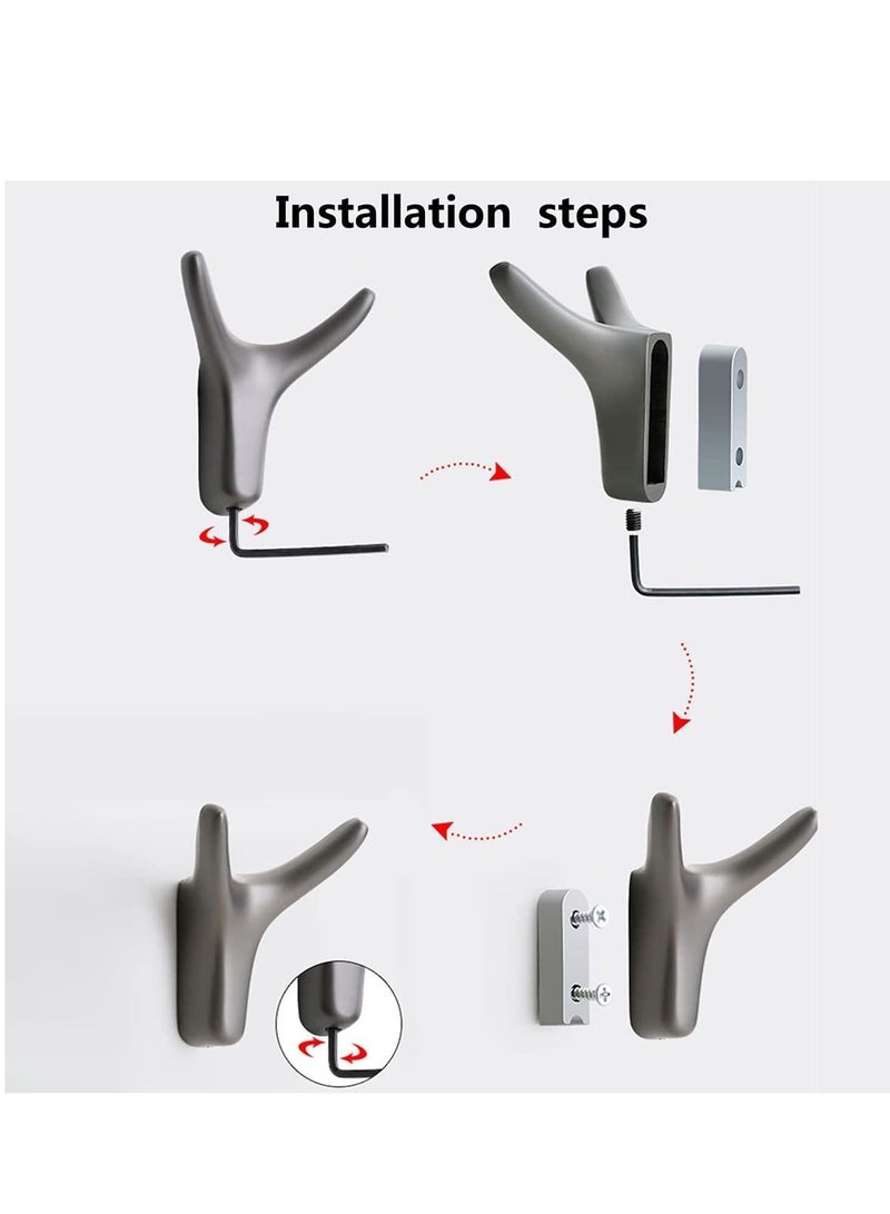 Y&D Hooks for Clothes, Towel Hooks, 2 Packs Coat Hook Cow Head Wall Heavy Duty Door Hanger Robe Clothes Cabinet Closet Sponges Bathroom Bedroom Kitchen Hotel Pool (Brushed Brass) - Image 4