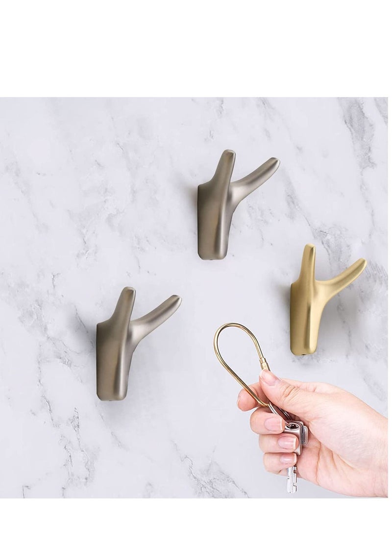 Y&D Hooks for Clothes, Towel Hooks, 2 Packs Coat Hook Cow Head Wall Heavy Duty Door Hanger Robe Clothes Cabinet Closet Sponges Bathroom Bedroom Kitchen Hotel Pool (Brushed Brass) - Image 3