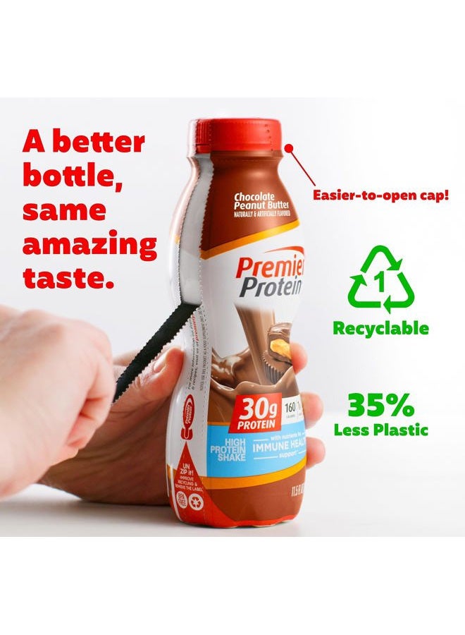 Premier Protein Shake, Chocolate Peanut Butter, 30g Protein, 1g Sugar, 24 Vitamins & Minerals, Nutrients to Support Immune Health, 11.5 Fl Oz, 12 Count - Image 2