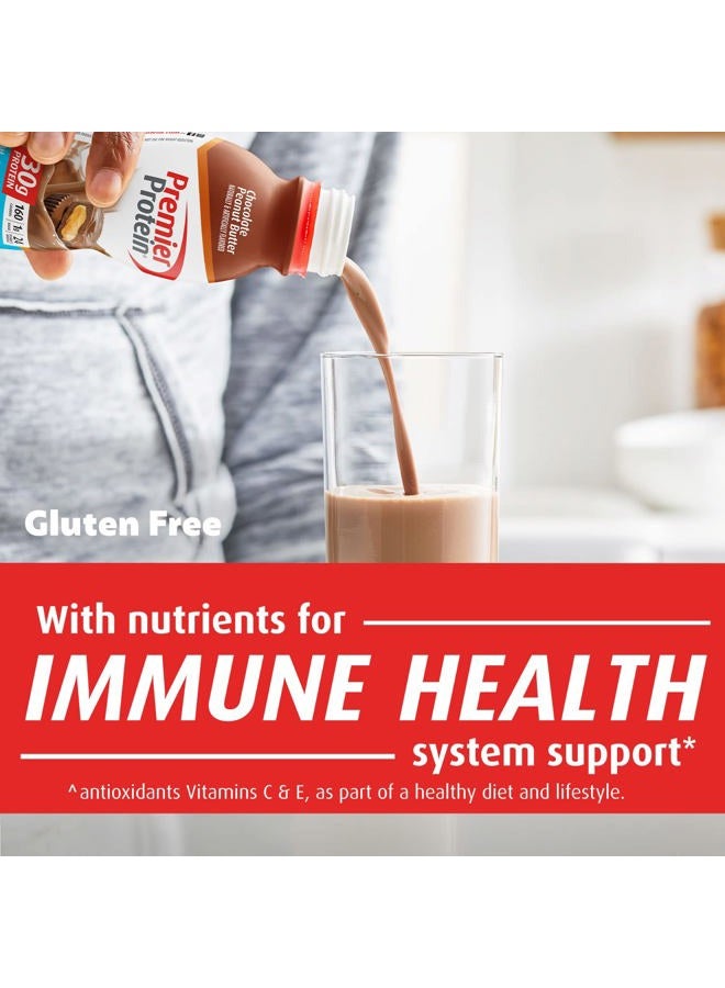 Premier Protein Shake, Chocolate Peanut Butter, 30g Protein, 1g Sugar, 24 Vitamins & Minerals, Nutrients to Support Immune Health, 11.5 Fl Oz, 12 Count - Image 3