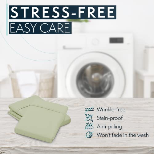 HC Collection Pillow Cases Standard Size/Queen Size Set of 2- Microfiber, Extra Soft Pillowcases - Easy Care & Machine Washable - Sage - Image 5