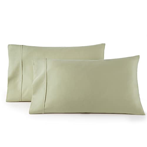 HC Collection Pillow Cases Standard Size/Queen Size Set of 2- Microfiber, Extra Soft Pillowcases - Easy Care & Machine Washable - Sage - Image 1