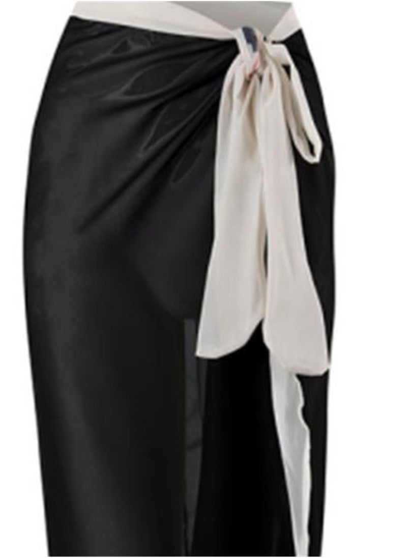 NADANBAO 2pcs one piece swimsuit lace up swimsuit maxi skirt swimsuit set - Image 4