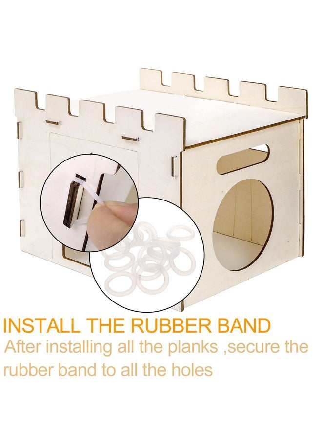 Yesland - Yesland Rabbit Hideout Castle, Wooden Bunny Houses and Hideouts, Detachable Small Animal Play Hideaway Hut and Playhouse for Indoor Bunnies Guinea Pig Hamster Chinchilla Gerbil - Image 1