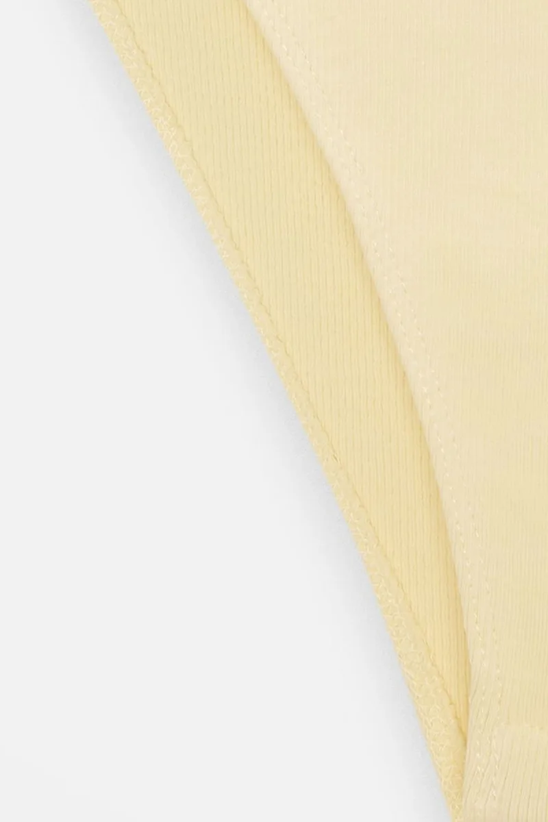 Dilvin Beige Natural DILVIN Sleeveless Ribbed Cotton-blend Bodysuit for Women | Best Price UAE