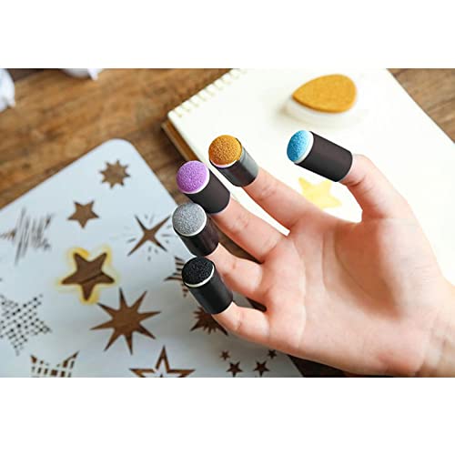Walfront 40pcs/lot Sponge Finger Daubers Foam with Box Finger Painting Craft Set Fingerpaint Drawing Sponge Foam Finger - Image 5