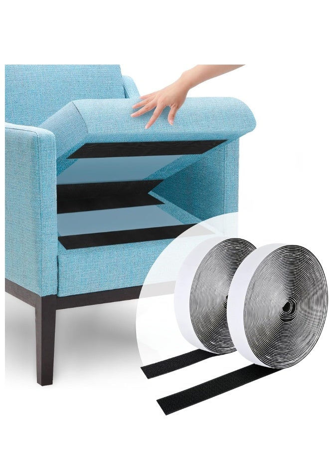 Heavy Duty Hook and Loop Tape 2 Pack – 2m x 2.5cm Black Self-Adhesive Mounting Strips for Organizing, Crafting, Home, Office, and Indoor/Outdoor Use - Image 1