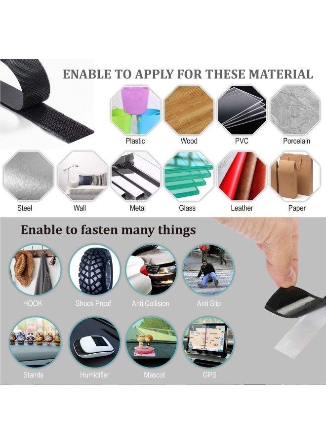 Heavy Duty Hook and Loop Tape 2 Pack – 2m x 2.5cm Black Self-Adhesive Mounting Strips for Organizing, Crafting, Home, Office, and Indoor/Outdoor Use - Image 3