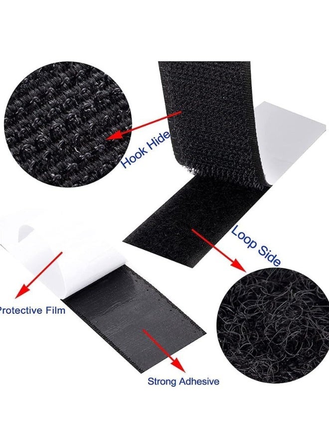 Heavy Duty Hook and Loop Tape 2 Pack – 2m x 2.5cm Black Self-Adhesive Mounting Strips for Organizing, Crafting, Home, Office, and Indoor/Outdoor Use - Image 4