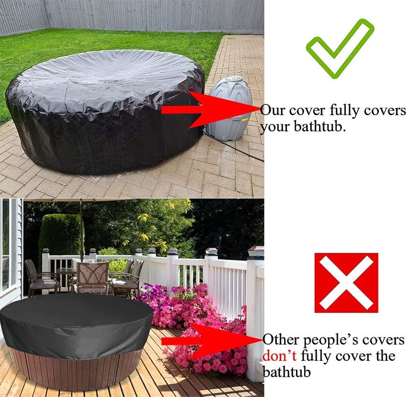 U Care Hot Tub Cover Waterproof Outdoor Portable Round Inflatable Hot Tub Spa Cover Protector Bathtub Pool Garden Furniture Dust Covers (89×37in/ 225×95cm) - Image 5