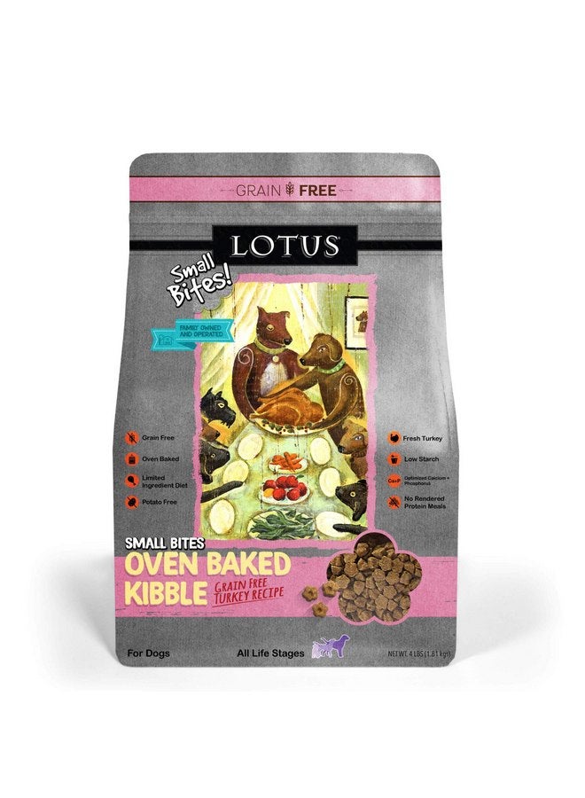 لوتس طعام الكلاب الجافة Lotus Small Bites Grain-Free Turkey Adult 4 رطل