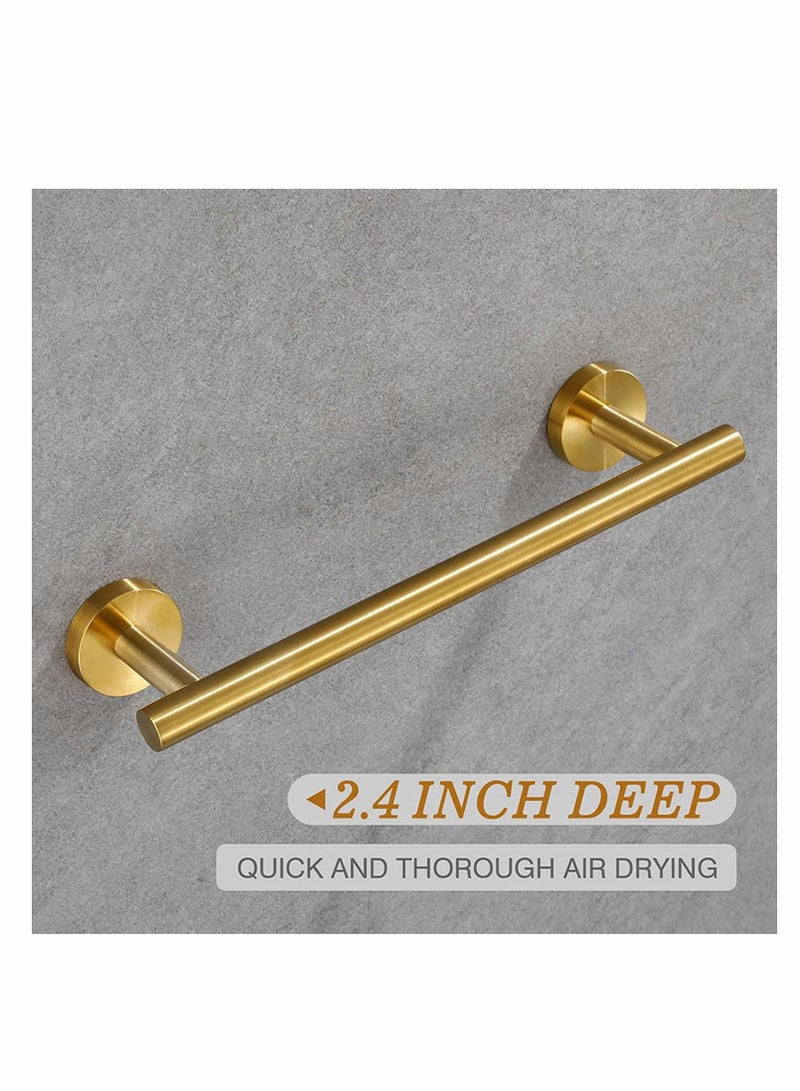 KASTWAVE شريط مناشف باللون الذهبي المصقول، ملحقات حمام ذهبية حامل منشفة يد بطول 12 إنش للحمام، فولاذ مقاوم للصدأ SUS304، تصميم عصري، للحمام والمطبخ، قضيب منشفة معلق على الحائط - Image 3