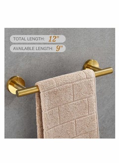 KASTWAVE Brushed Gold Towel Bar, Gold Bathroom Accessories 12-Inch Hand Towel Holder for Bathroom, SUS304 Stainless Steel, Modern Style, for Bathroom Kitchen, Towel Rail Wall Mounted Towel  - Image 2