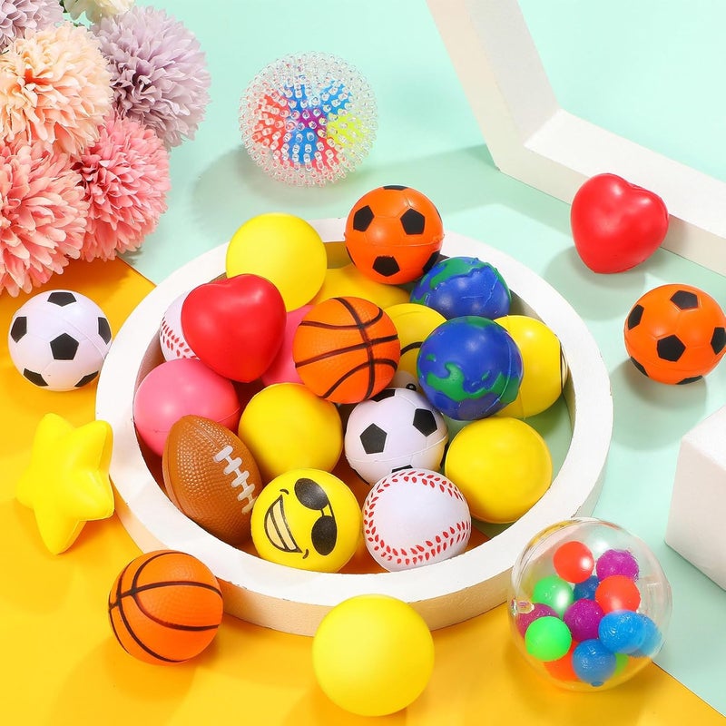 Civaner 30 Pieces Stress Balls 2 Inch Stress Smile Balls Stress Ball Pack Stress Relief Small Balls Toys Prizes for Teens Treasure Box Classroom Prizes School Office Party Favor Birthday Gift Multicolors - Image 5