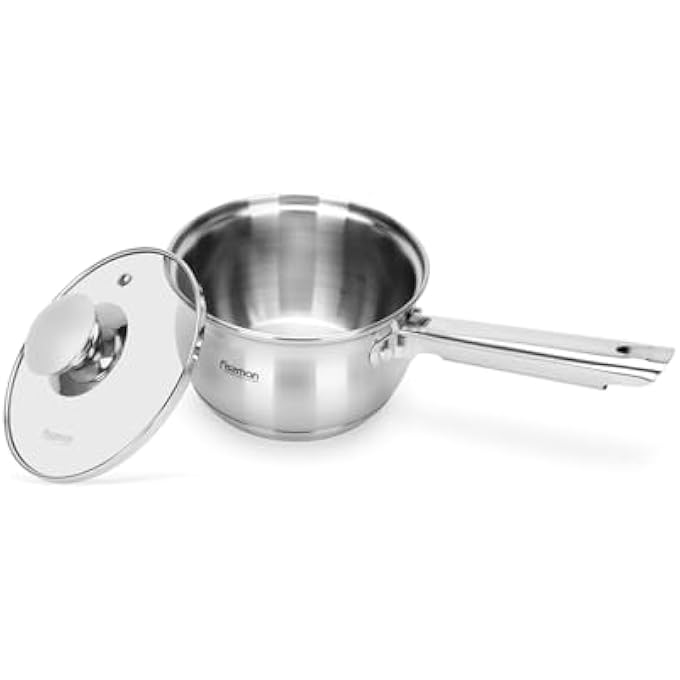 فيسمان قدر صلصة بغطاء زجاجي 14×85 سم، 11 لتر، مصنوع من الفولاذ المقاوم للصدأ 1810 Inox30، سلسلة Felina، قاعدة حثية، مناسب لجميع مواقد الطهي لطهي الحساء على نار هادئة، آمن للاستخدام في غسالة الأطباق - Image 1