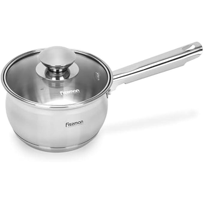 فيسمان قدر صلصة بغطاء زجاجي 14×85 سم، 11 لتر، مصنوع من الفولاذ المقاوم للصدأ 1810 Inox30، سلسلة Felina، قاعدة حثية، مناسب لجميع مواقد الطهي لطهي الحساء على نار هادئة، آمن للاستخدام في غسالة الأطباق - Image 2