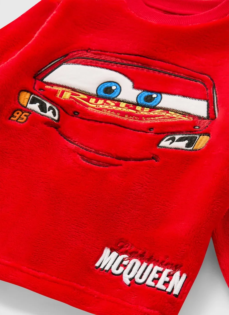 ماتلان طقم بيجامة صوف حمراء للأولاد سيارات