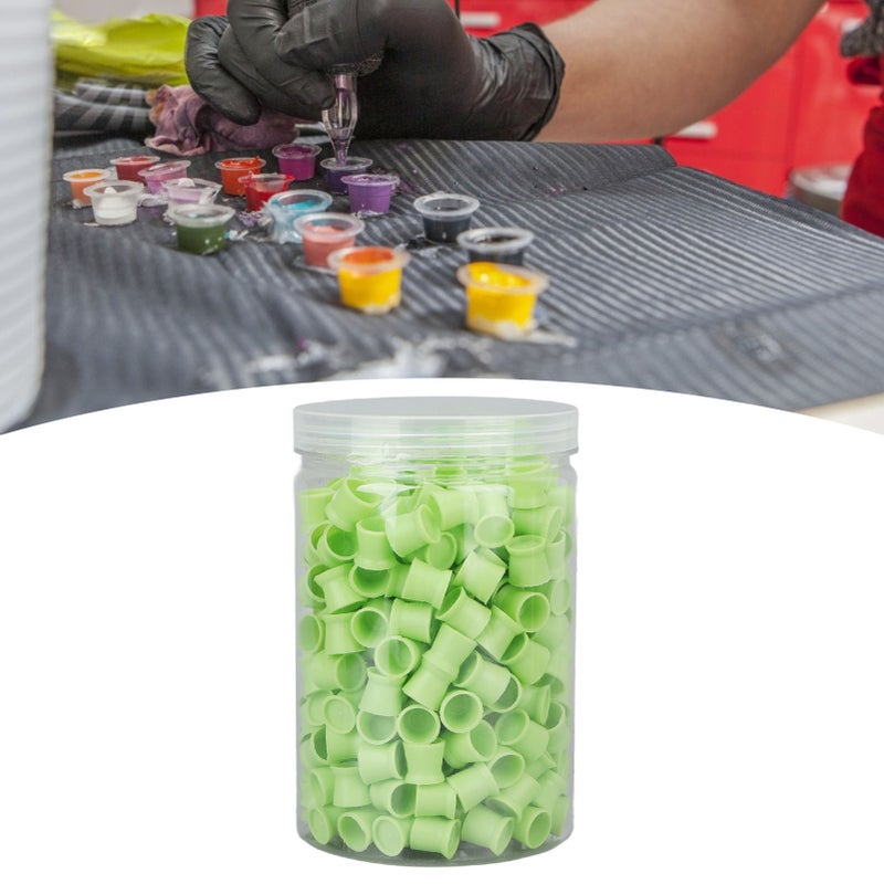 300pcs Tattoo Ink Cups Food Grade Silicone Multipurpose Disposable Tattoo Pigment Cups for Tattoo SuppliesGreen - Image 5