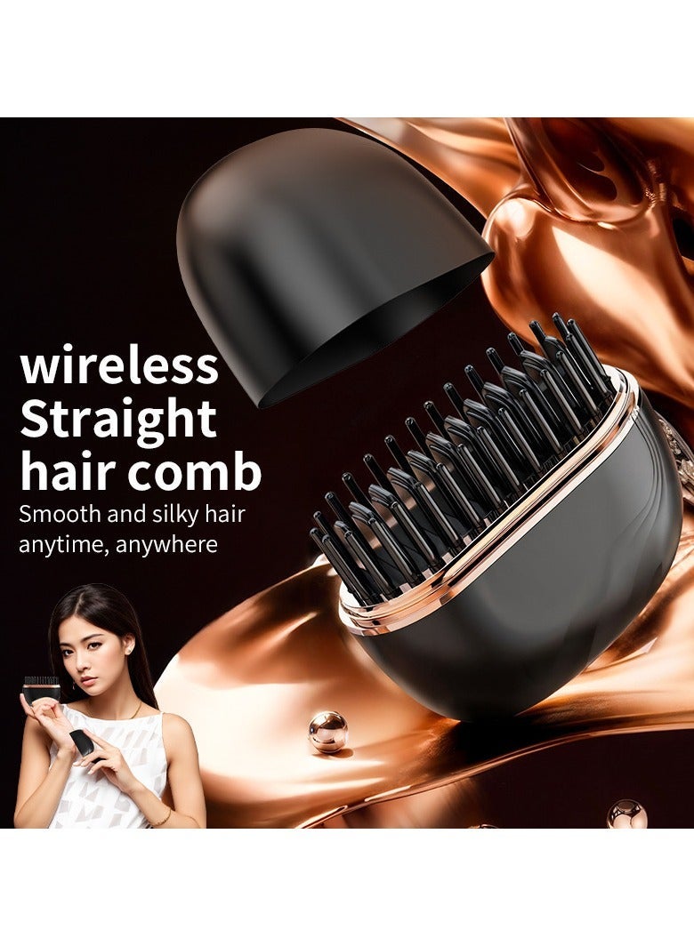 general Portable Cordless Electric Hair Styling Brush USB Rechargeable Hair Straightener Comb Lightweight Wireless for Home Travel Commute - Image 4