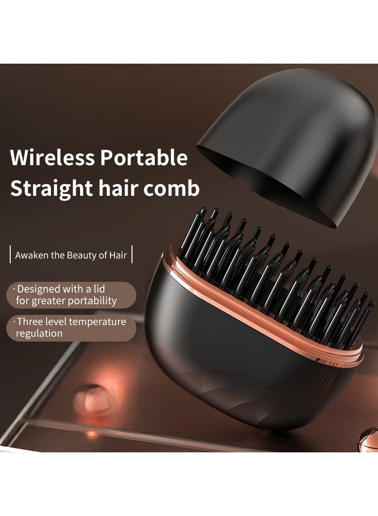 general Portable Cordless Electric Hair Styling Brush USB Rechargeable Hair Straightener Comb Lightweight Wireless for Home Travel Commute - Image 5