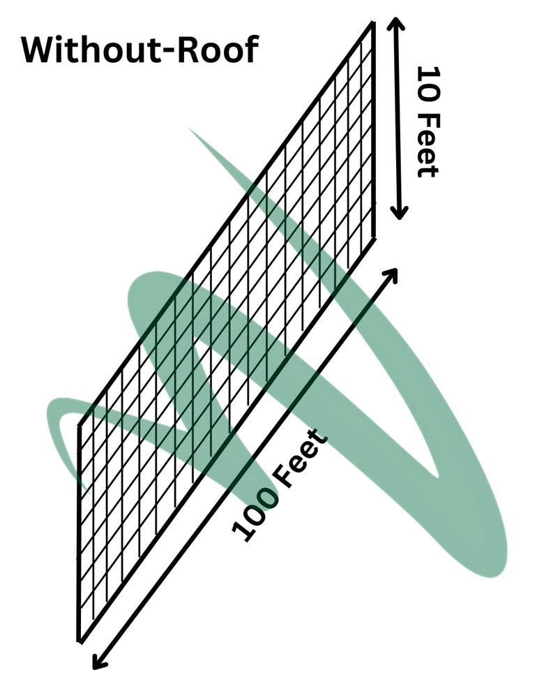 RUNHUNT Cricket Practice Net (One-Side Wall Net) - No Roof Covering | Outdoor Training Net for Backyard & Ground Sports (Green, 100x10 Feet) - Image 2