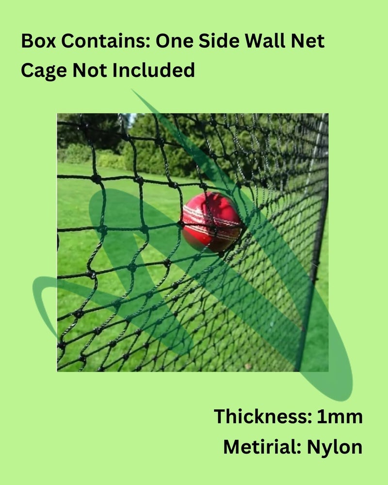 RUNHUNT Cricket Practice Net (One-Side Wall Net) - No Roof Covering | Outdoor Training Net for Backyard & Ground Sports (Green, 100x10 Feet) - Image 3