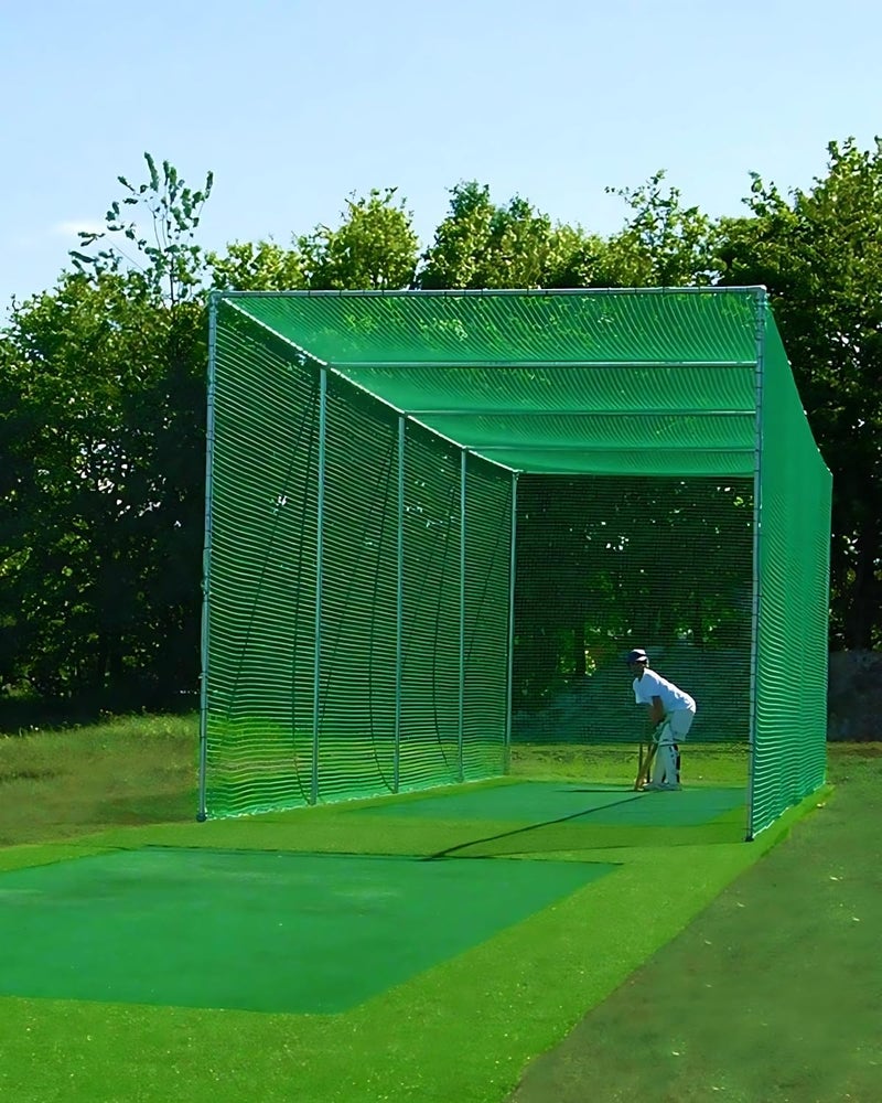 RUNHUNT Cricket Practice Net (One-Side Wall Net) - No Roof Covering | Outdoor Training Net for Backyard & Ground Sports (Green, 100x10 Feet) - Image 4