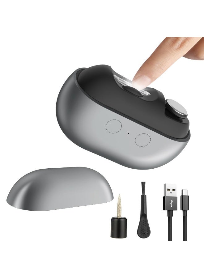Electric Nail Clippers with Polishing Function, 3-in-1 Automatic Nail Trimmer with LED Light and Nail Clipping Collection Function, Easy to Trim Nails for Adults, The Elderly, Women, Men and Children (Gray). - Image 1
