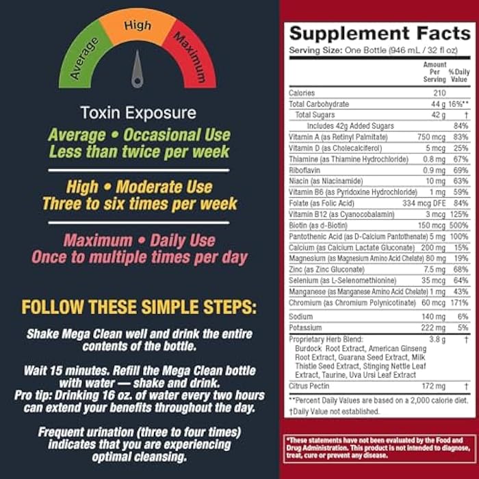 Detoxify – Mega Clean Herbal Detox Cleanse Drink – Full body cleanse detox for women and men - Same day results - Plus sticker - Image 2