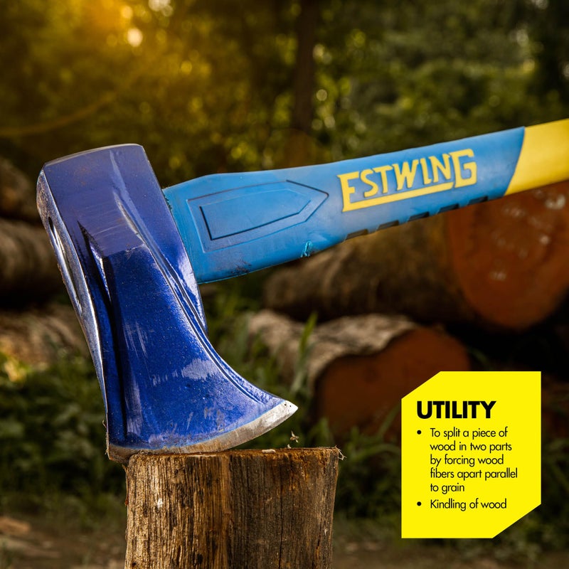 Estwing 8 lb Wood Splitting Maul with 36-Inch Fiberglass Handle - Forged Head Hardened to 50â€“55 HRC, Heavy-Duty Log Splitter, Model #62374 - Image 1