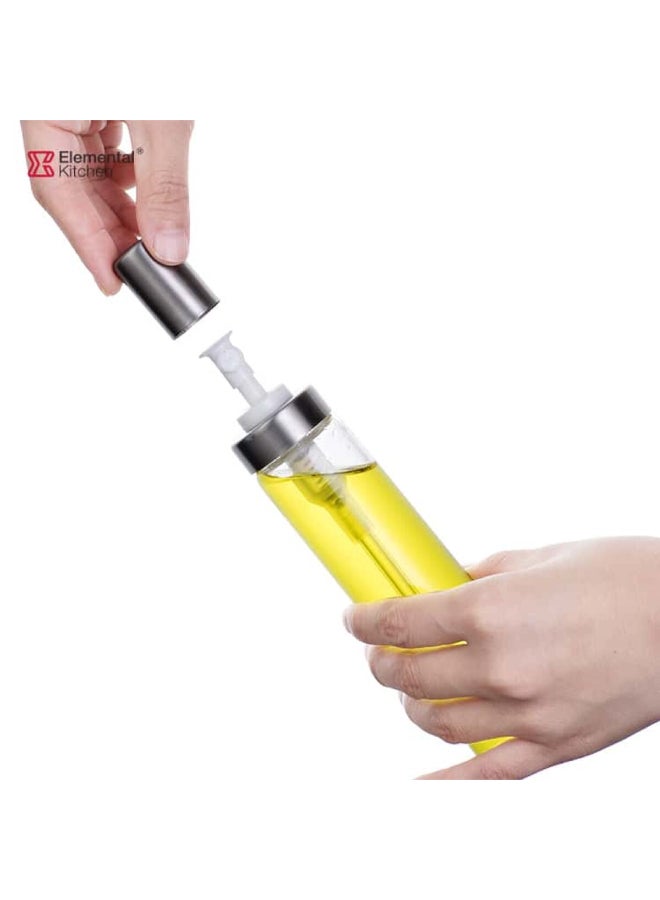 Elemental Kitchen Multi-Purpose Kitchen Oil Mister Bottle Clear and Silver 100ml 79240000 - Image 3