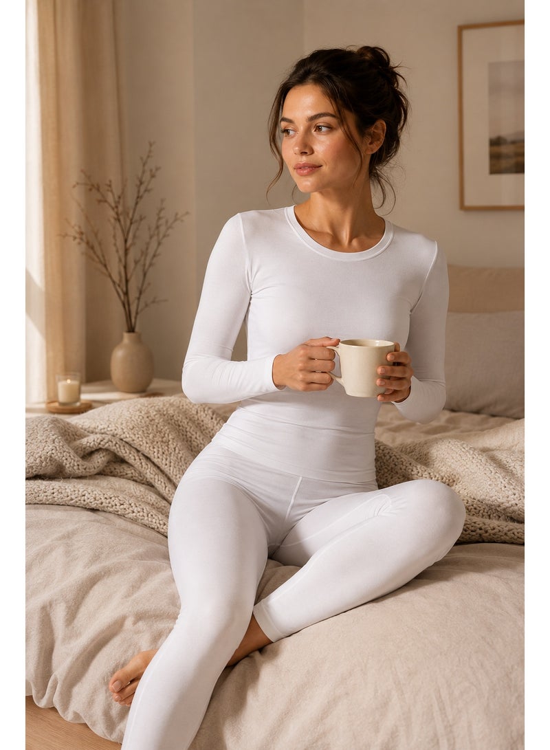 Women’s Thermal Wear Set Stretch Fleece Lined Long Sleeve Top & Pants for Cold Weather - Image 5