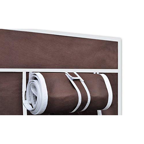 GTC Collapsible Wardrobe Portable Closet for Clothes Almira, 2 Hanging Space, 8 Shelves Non-Woven Fabric 90 GSM (88330) (Brown) - Image 5