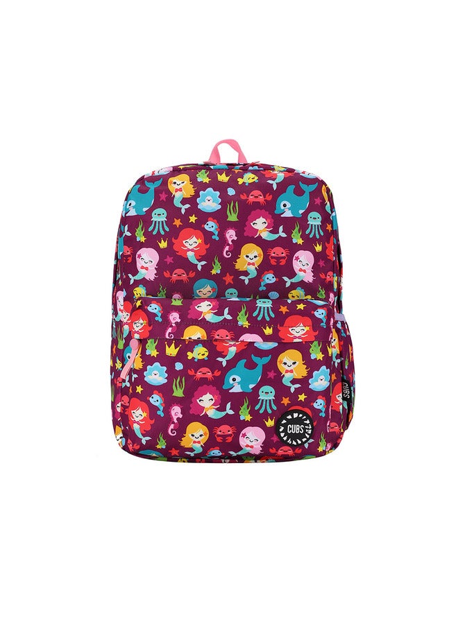 CUBS Mermaid Print Waterproof Kids 28L Backpack With Zip Closure Ideal For 6-12 Years Girls Compatible With 15 Inch Laptop - Image 1