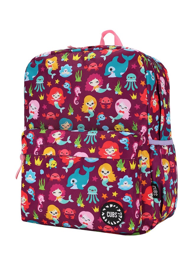 CUBS Mermaid Print Waterproof Kids 28L Backpack With Zip Closure Ideal For 6-12 Years Girls Compatible With 15 Inch Laptop - Image 2