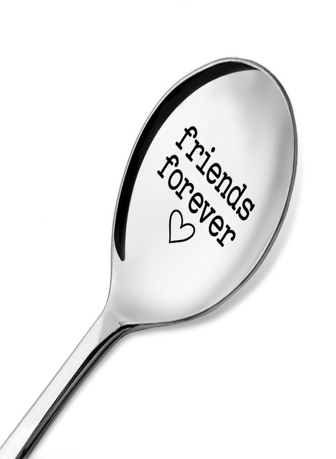 ZBBFSCSB Friends Forever Friendship Engraved Spoon with Gift Box, Cereals Coffee Dessert Ice Cream Scoop for Bestie BFF, Graduation Holiday Birthday Gifts for Friends Teenage Boys Girls - Image 1
