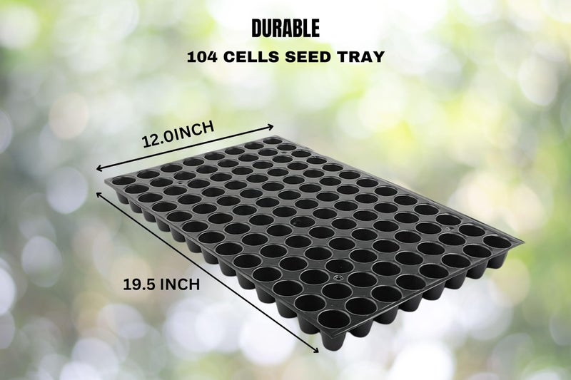 Halsey Germination Seedling Tray - Seedling Trays For Plants, Seed Tray And Plant Tray, Reusable Trays For Garden Plantation, 104 Cavities Tray For Seeding (Pack Of 20), Black - Image 2