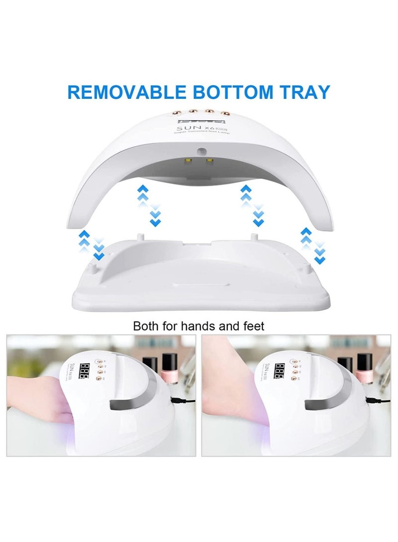 عام مصباح الأظافر LED UV ، 220 واط مصباح ضوء طلاء الأظافر UV مع حامل هاتف ، مصباح تجفيف طلاء الأظافر الجل المهني مع 4 إعدادات مؤقتة ، مستشعر تلقائي 45 خرزة لتصميم فن الأظافر - Image 5