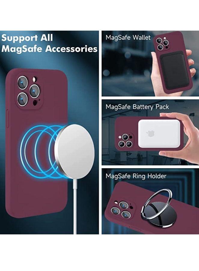 iPhone 14 Pro + 2 Pack Tempered Glass Screen Protector Magsafe Case Silicone Phone Case with Microfiber Lining for iPhone 14 Pro 6.1 inch 2022 - Image 3