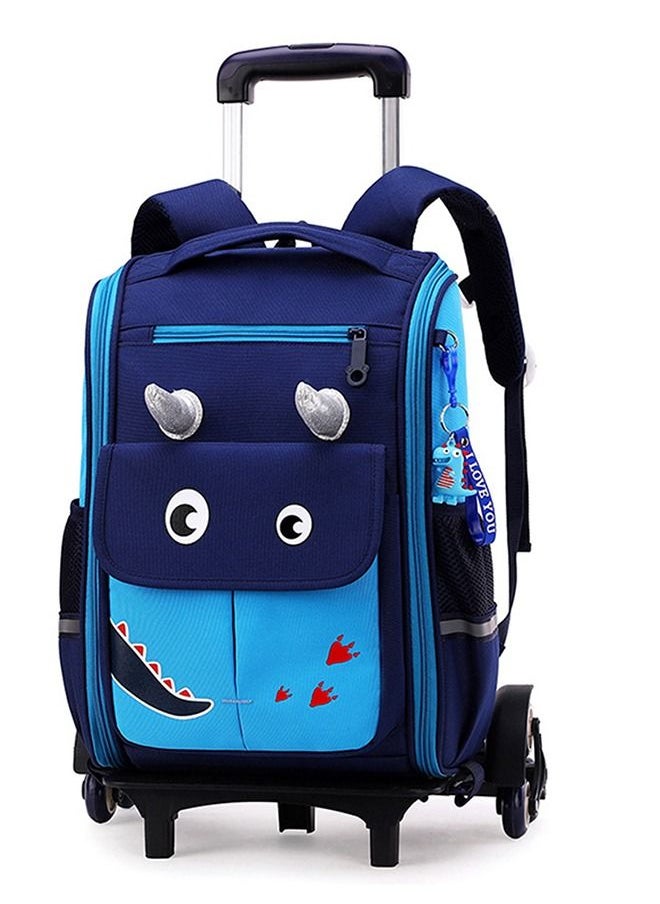 CityRiya-Long - Wheeled Rolling Backpack Black Bookbag for Boys and Girls School Student Bookbags Laptop Travel Trolley Bag - Image 1