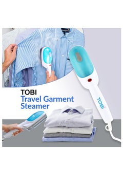 TOBI Tobi Electric Garment Steamer, 650 Watt 9, White/Blue  - Image 1