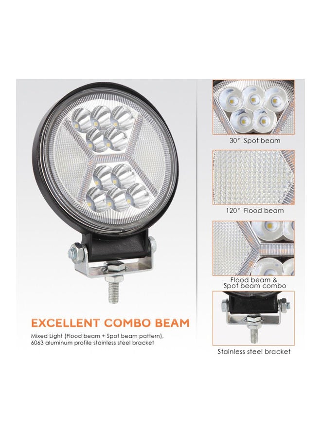 Loquat Round LED Pods Working Lights Bar With Amber DRL Light - Image 5