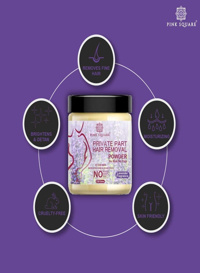 Pink Square Lavendar Herbal Wax Powder, Hair Removal Powder, Waxing Powder, for Face Underarms, Bikini Line Private Area, Hands, Legs for Men And Women Pack of 3 of 150g - Image 3